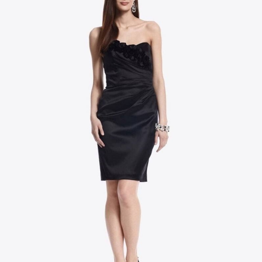 White House Black Market Black Satin Dress, Size 2